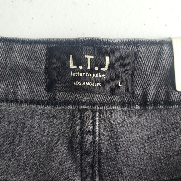 Letter To Juliet High‎ Rise Washed Black Jean Shorts Distressed L 32" Witchy NWT - Picture 11 of 16